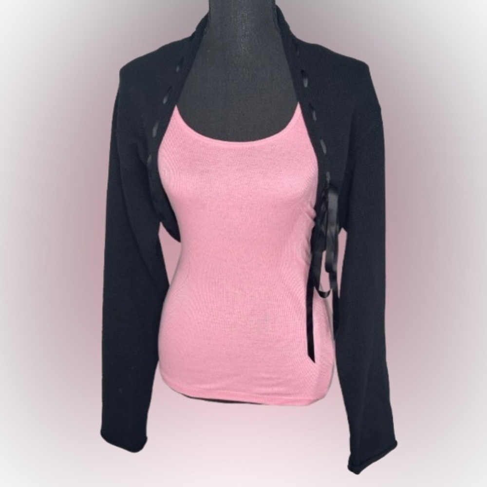 DKNY Black Trendy Sweater Valero Swing